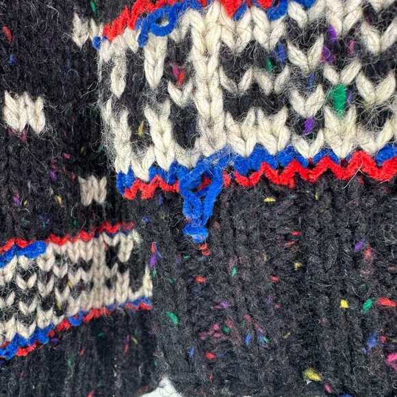 Vintage 90s Liz Claiborne Sport Chunky Fair Isle Colorful Wool Sweater Size S - Picture 5 of 9